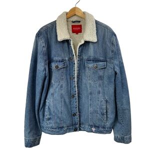 Guess Sherpa lined Jean jacket size large